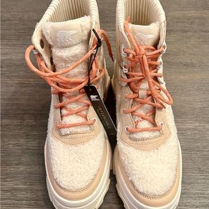 Sorel Brex Nova Sand Cozy Lace Booties Ankle Boots Shoes Heels NEW